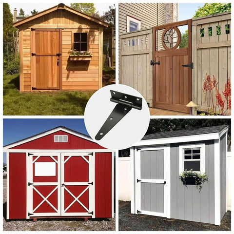 Six Pack 6 Inch T Strap Heavy Duty Gate Hinges For Barn Doors Fences Sheds And Wooden Gates Black Rustproof Tee Hinge Hardware