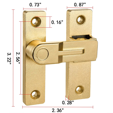 180 Degree Flip Barn Door Lock In Gold Heavy Duty Gate Latch With Flip Safety Bolt For Sliding Doors with measurements