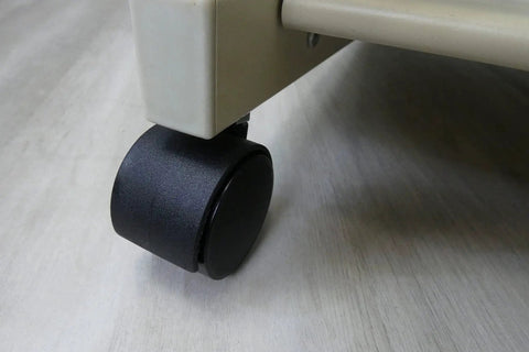 2 Inch Twin Wheel Office Chair Caster With 5 16 Inch Threaded Stem Diameter 75 Lb Load Capacity Per Caster Black Swivel Wheel For Office Chairs Durable Plastic Caster For Smooth Movement And Easy Floor Compatibility installed view