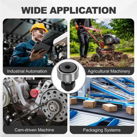 4 Pack CF12 KR30 Needle Roller Bearings, 30Mm Roller Diameter Bolt Type Track Runner Bearings for various machinery applications