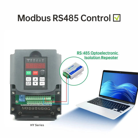 VFD Converter 110V Single Phase To 110V Three Phase For Three Phase Motors And Spindles With RS485 control setup