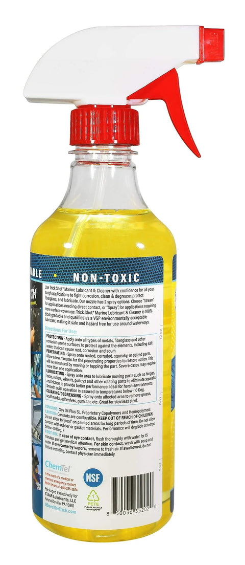 Side view of Dockside Ready Marine Grade Lubricant And Penetrating Oil For Boats And Gear, Biodegradable Food Grade Rust Prevention Spray, 16 Oz bottle