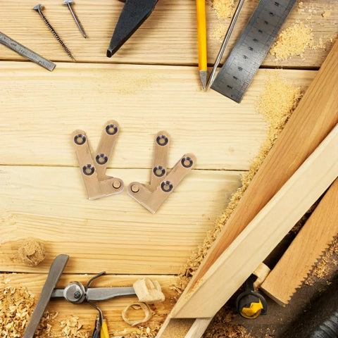 Bronze Hidden Door Pivot Hinges Two Pack Heavy Duty Invisible Lateral Pivot Hardware on wooden workbench