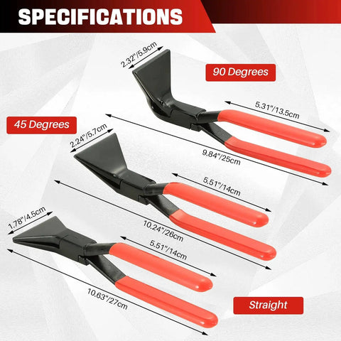 3 Piece Hand Seamers Sheet Metal Tools Set With Straight Jaw And 45 Degree And 90 Degree Benders For Precise Bending