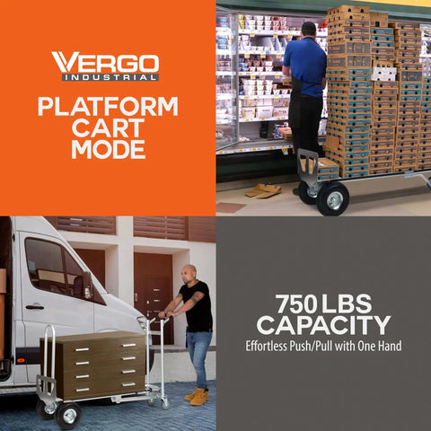 Convertible Hand Truck 3 In 1 Dolly With Extendable Loop Beveled Nose Plate And Ergonomic Handle Heavy Duty Aluminum Frame 750 Lb Capacity