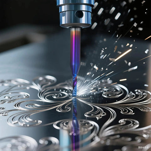 O Flute CNC Router Bits Ten Pack End Mills For Engraving And Milling With One Eighth Inch Shank One Sixteenth Inch Cutting Diameter cutting intricate patterns