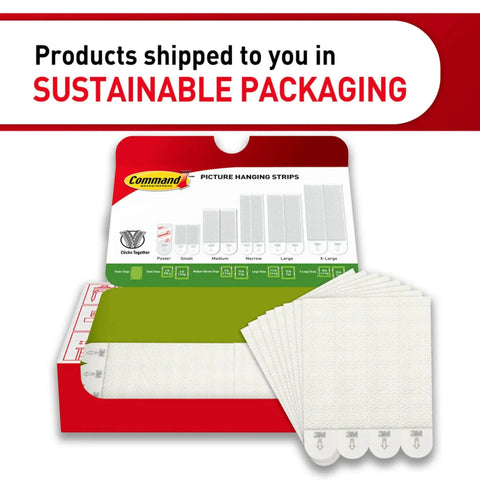 Heavy Duty 20 Pound XL Picture Hanging Strips White Adhesive 10 Pairs shown in open packaging