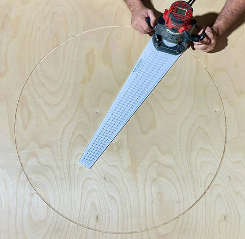Circle Cutter Router Jig For Precise Circle Cuts From Seven To Fifty Two And Three Quarters Inches, Includes Centering Disc And Pivot Pins
