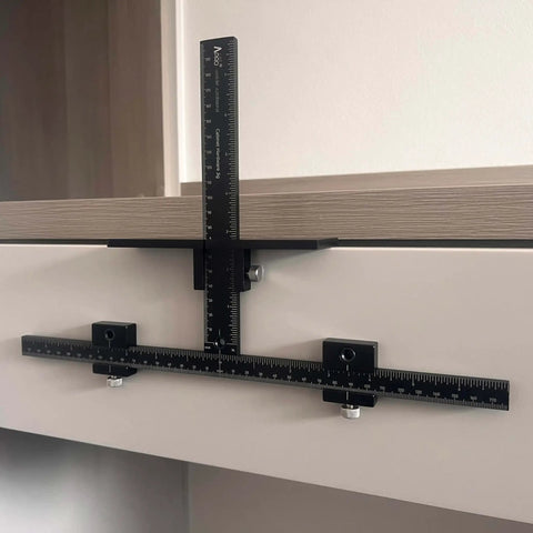 Basic Black Aluminum Alloy Cabinet Hardware Jig For Effortless Handles Pulls Knobs And Hinge Installations Hand Calibrated For Precision And Consistent Results In Cabinet Upgrades