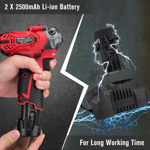 Battery Powered 12V Mini Car Buffer Polisher Beast Pro Grade Kit With 2x2000mAh Batteries handheld showing battery installation