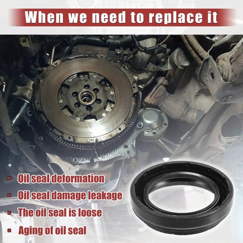 Two Pack Crankshaft Seal And Transfer Case Output Shaft Seal Replacement For Toyota 4Runner 1995 2009 close-up on seal with engine view