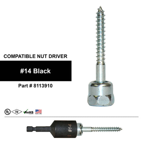 Wood Anchor Vertical Threaded Rod Screw Length One Quarter Inch By Three Inch Steel With Zinc Finish No Pre Drilling Required