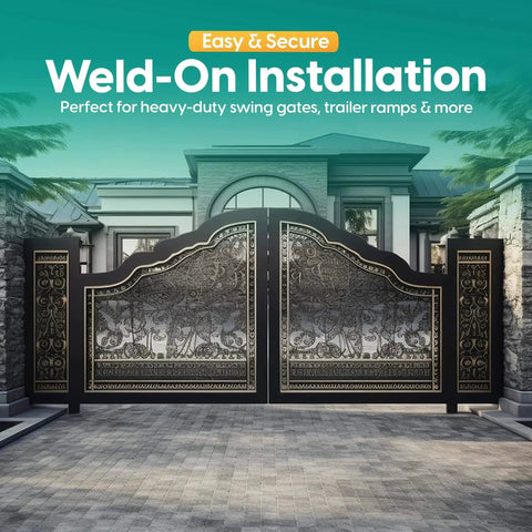 Heavy Duty Weld On Hinges For Metal Gates And Trailers With 5 Inch Barrel And Steel Construction 550 Pound Load Capacity Ball Bearing