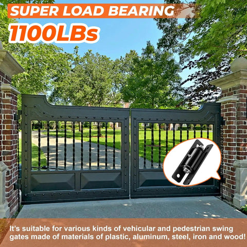 Heavy Duty 7 Inch Gate Hinges Built To Last 2 Pack High Strength Steel Wall Mount Hinge For Metal Fence And Wood Gates 1100 Lb Load Capacity Bolt Or Weld Install Black Farm Gate Hardware For Easy Setup And Long Lasting Use