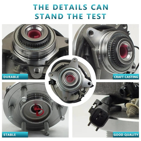 Front Wheel Bearing Hub Assembly Pair 515142 For Ford F-150 Expedition Lincoln Navigator 2011-2014 4WD close-up details