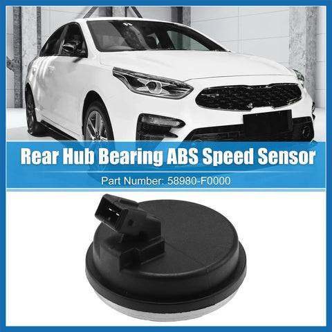 Rear Hub Bearing ABS Speed Sensor For Hyundai Veloster Elantra GT And Kia Forte 2019 To 2023 Direct Fit With OEM Number 58980F0000 Rear Wheel ABS Sensor Cap Left And Right Black Replacement
