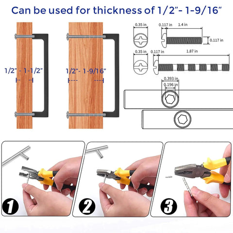 Installation guide for 30 Pack Solid 5 Inch Square Cabinet Handles Matte Black Pulls For Kitchen Cabinets And Drawers.
