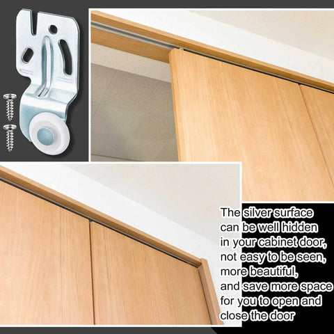Sliding Closet Door Roller Hardware Kit 10 Pcs Replacement For Top Hung Bypass Wardrobe Doors Seven Eighths Inch Diameter Rollers With About One Half Inch Offset Precise Fit Durable Metal Components For Smooth Operation
