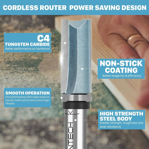 Quarter Inch Router Bits One Quarter Inch Shank Flush Trim Router Bit With Top ...