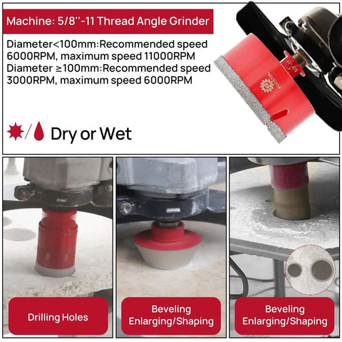 Pro Grade Diamond Tile Hole Saw Kit 13pc For Porcelain Ceramic Marble Core Drill Bit Set with beveling and drilling guide
