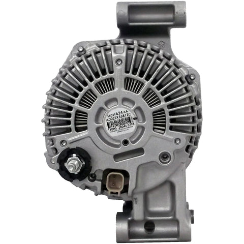 Rear view of a Remanufactured Car Alternator That Runs Smooth With High Quality Bearings, Double Lipped Seals, And High Temp Lube.