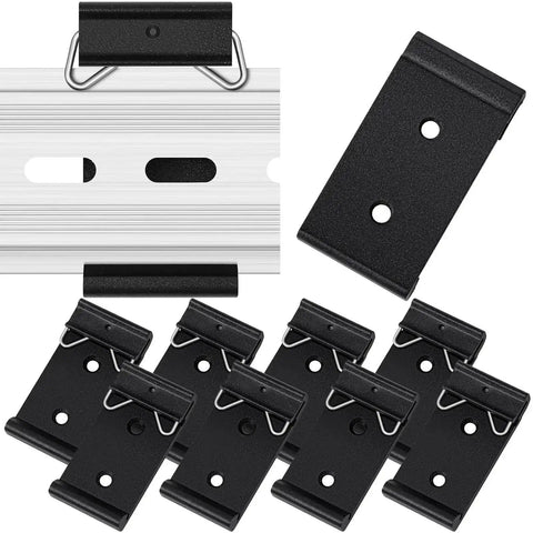 10 Pack Din Rail Mount Clips 1.02 Inch Wide Snap In Universal Brackets Fixed Clamp Black Aluminum Alloy Relay Clip For 35mm DIN Rail Switches And Injectors Heavy Duty Tough As Nails Quality