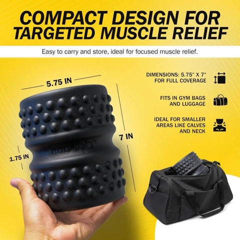 Person holding Spine Aline Back Roller For Deep Tissue Massage And Knot Busting Neck And Spine Relief, Portable Durable Muscle Roller For Post Workout Recovery, Supports Up To 300 Lbs, Black