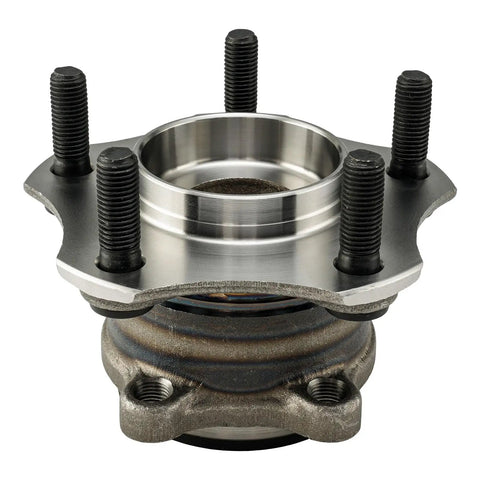 Rear Wheel Bearing And Hub Assembly For 2014 2015 2016 2017 2018 Mazda 3 5 lug one piece, close-up view, premium steel