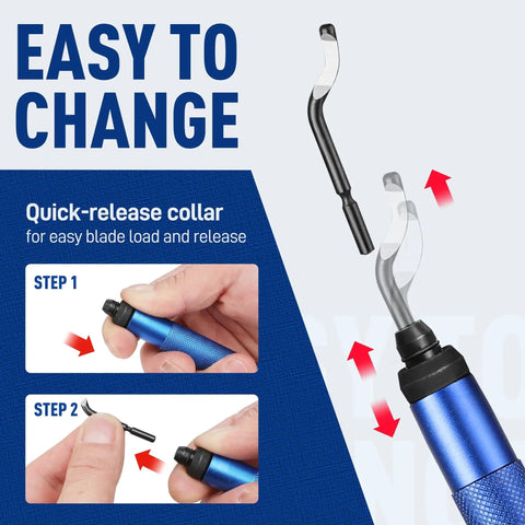 Pro Grade Deburring Tool Kit From WORKPRO With 11 High Speed Steel Swivel Blades And 360 Degree Rotary Head blade change
