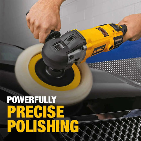 Person using Beast Mode Heavy Duty Corded Car Buffer Polisher, 7 Inch To 9 Inch Dual Size, 12 Amp on car hood