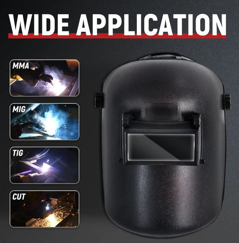 Auto Darkening Welding Helmet With Flip Front Viewing Area 3.86 By 1.61 Inches, Adjustable Headgear, Shade 11 displayed