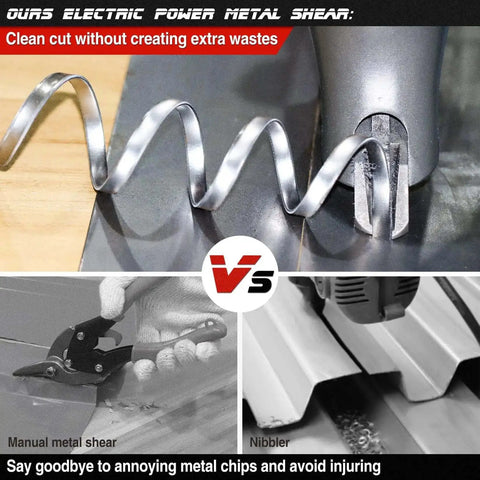 Electric Metal Cutting Shear For 14 Gauge Steel And 16 Gauge Stainless with clean curling edges
