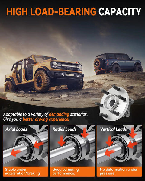 Two Pack 515065 Front Wheel Bearing Hub Assembly Compatible With Nissan Frontier 2005 2019, 6 Lug With ABS shown in usage scene