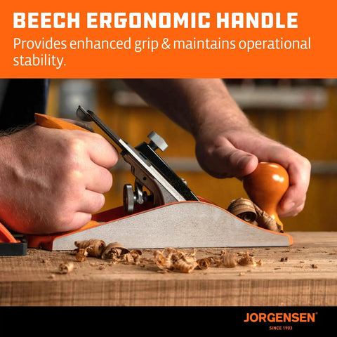 Pro Grade 10 Inch Wood Plane For Smoothing And Trimming With A Durable Ductile Iron Body And Adjustable Cutting Depth O1 Tool Steel Blade