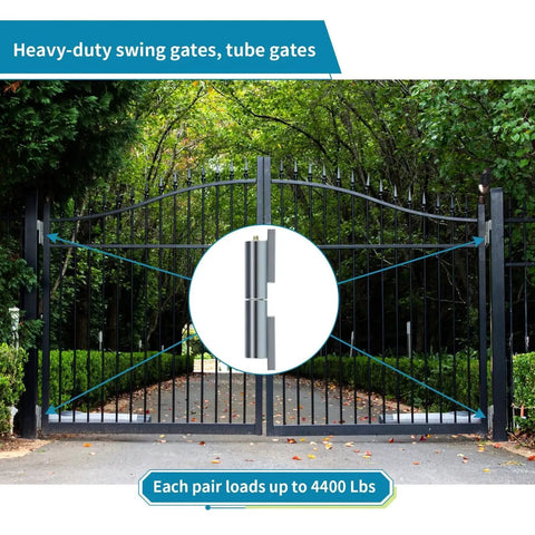 Heavy Duty 7 Inch Barrel Gate Hinges For Weld On Swing Gates And Trailer Lift Gates With 4400 Lb Capacity Zinc Plated AISI 1045 Steel CNC