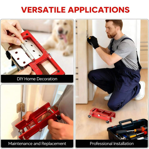 Pro Grade Aluminum Alloy Door Hinge Jig Template Kit For Precise Installation Adjustable Mortise Jig in use for door hinge