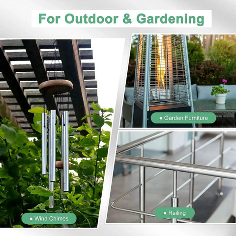 304 Stainless Steel Tube 4 Pack 300mm Seamless Pipe 5mm OD 0.8mm Wall For Outdoor Gardening Wind Chimes and Railing