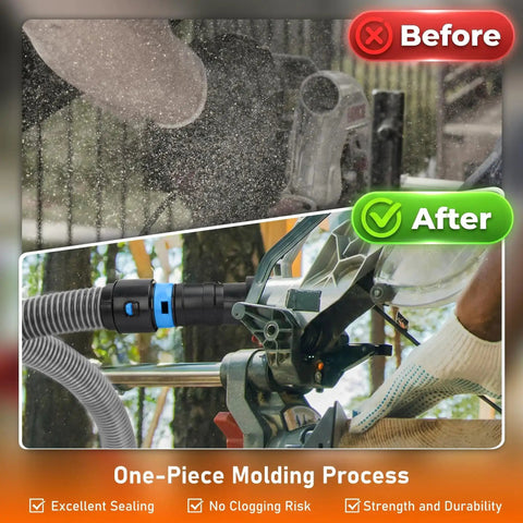 Comparison of dust buildup before and after using 16 Ft Beefed Up Pro Grade Heavy Duty TPE Shop Vac Hose Extension Kit for woodwork