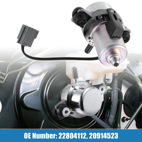 X AUTOHAUX brake vacuum pump assembly, metallic silver pump with black connector harness, for GM vehicles