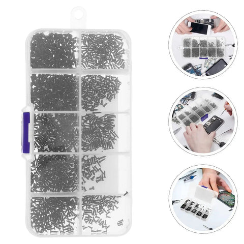 Ultra Handy 1000Pcs Tiny Self Tapping Screws Set Round Head For Electronics Repair M1.3 M1.4 M1.5 Carbon Steel PA Kit displayed in box