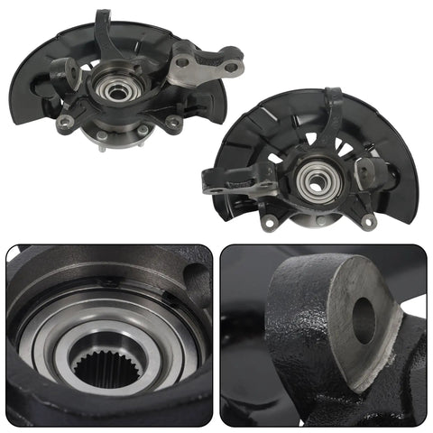 Front Steering Knuckle and Wheel Hub Bearing Replacement Kit for Toyota Camry 2007 2008 2009, components close-up