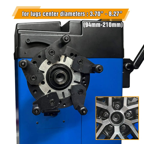 Universal Wheel Balancer Adaptor Plate No Fuss For Tire Balancing Machine Clamp Fitment on tire machine with mount close-up