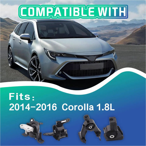 Beefed Up Engine Mounts For Toyota Corolla 2014 To 2019 1.8L Automatic Transmission Set Of Four Steel Construction