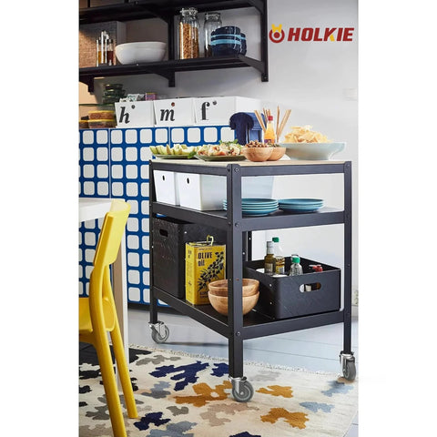 3 Inch Swivel Caster Wheels With No Brake, 3/8 Inch 16 UNC X 1 1/2 Inch Stem, Heavy Duty Steel Housing, cart in kitchen