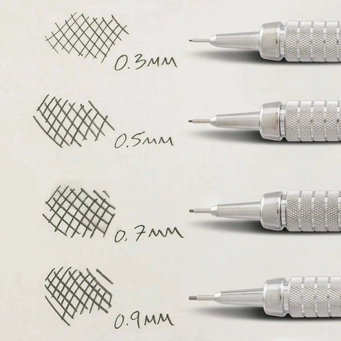 Graph Gear 500 Automatic Drafting Pencil 0.5mm With Slick Black Barrel For Pro-Grade Precision shown with varied line widths