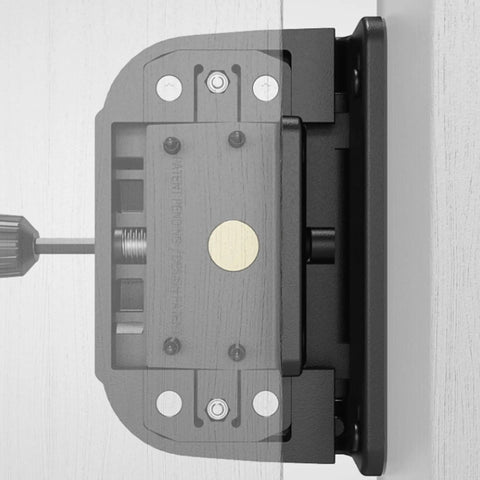 Close-up of Heavy Duty Self Closing Gate Hinges With Adjustable Tension Springs For Square Post Vinyl PVC And Wood Pool Safety Hinge