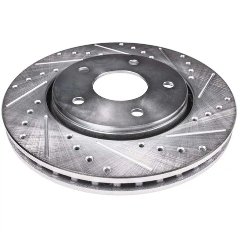 4x4 Front Brake Kit For 2000 2001 Dodge Ram 1500 With Drilled And Slotted Disc Brake Rotors Replacement Set shown close-up