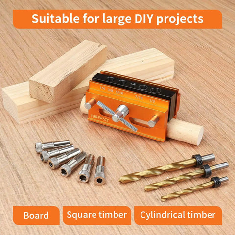 Self Centering Doweling Jig Kit For Precise Woodworking Adjustable Width Dowel Jig With 3 Drill Bit Sizes And 6 Bushings
