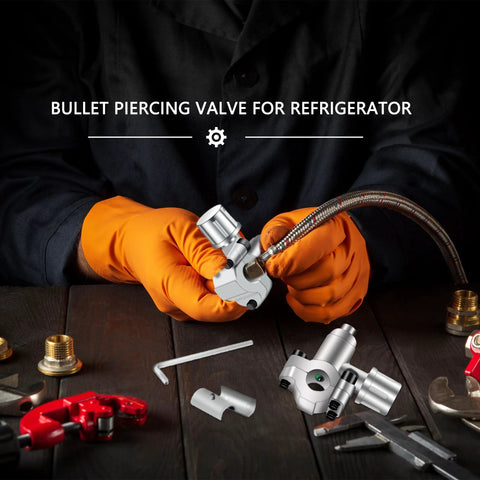 Swakuta 10-pack bullet piercing valve kit for refrigerator taps; BPV-31 compatible, adjustable 1/4, 5/16, 3/8 in fittings