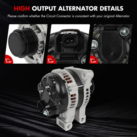 High Output Alternator For Cadillac SRX 3 6L V6 2013 2014 2015 2016 Replacement OEM 104211-8160 A-11647 front view